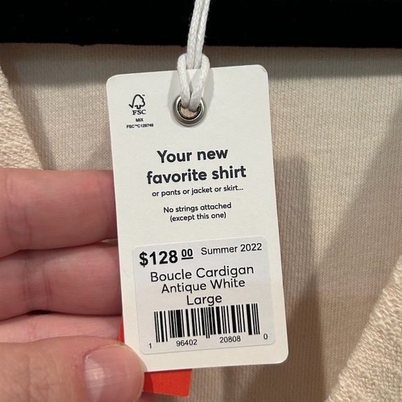 Marine Layer Boucle Cardigan in Antique White Size Large - Picture 5 of 9